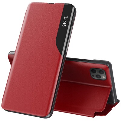 Husa iPhone 12 Pro Max Eco Leather View flip tip carte, rosu - 5