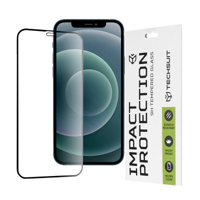 Folie sticla iPhone 12 Pro Max Techsuit 111D Full Glue Full Cover, negru - 1