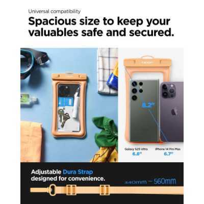 Husa universala pentru telefon - Spigen Waterproof Case A610 - Apricot - 2