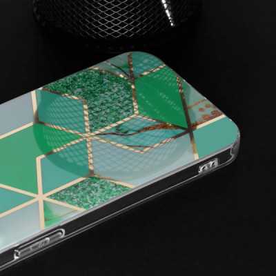 Husa pentru iPhone 15 - Techsuit Marble Series - Green Hex - 5