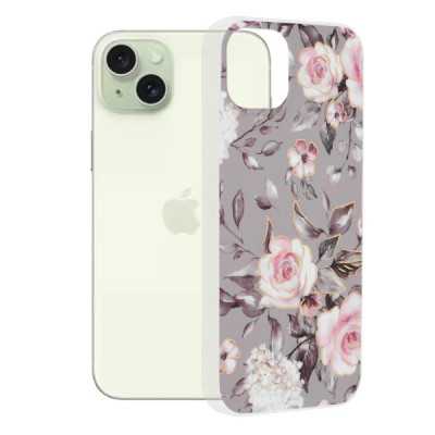 Husa pentru iPhone 15 Plus - Techsuit Marble Series - Bloom of Ruth Gray - 1