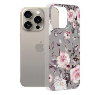 Husa pentru iPhone 15 Pro Max - Techsuit Marble Series - Bloom of Ruth Gray - 1