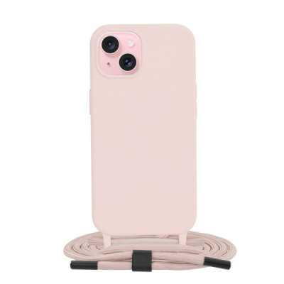 Husa pentru iPhone 15 - Techsuit Crossbody Lanyard - Pink - 1