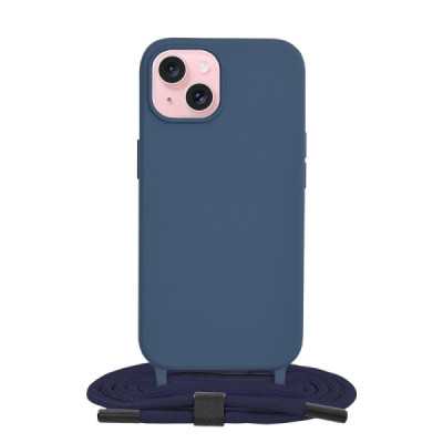 Husa pentru iPhone 15 - Techsuit Crossbody Lanyard - Blue - 1