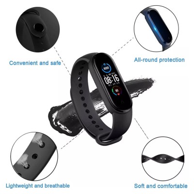 Curea Xiaomi Mi Band 5 / 5 NFC / 6 / 6 NFC / Amazfit Band 5 Techsuit, verde inchis, W013 - 3 Curea Xiaomi Mi Band 5 / 5 NFC / 6 / 6 NFC / Amazfit Band 5 Techsuit, verde inchis, W013 - 3