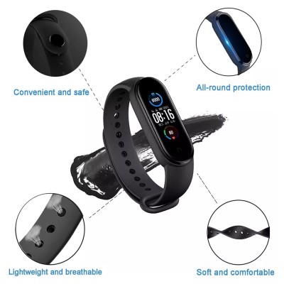 Curea Xiaomi Mi Band 5 / 5 NFC / 6 / 6 NFC / Amazfit Band 5 Techsuit, bordo, W013 - 3 Curea Xiaomi Mi Band 5 / 5 NFC / 6 / 6 NFC / Amazfit Band 5 Techsuit, bordo, W013 - 3