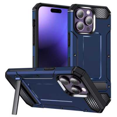 Husa pentru iPhone 15 Pro - Techsuit Hybrid Armor Kickstand - Blue - 1