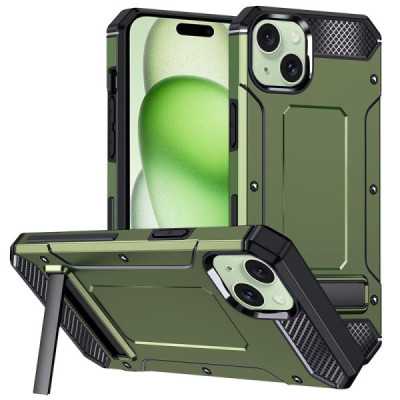 Husa pentru iPhone 15 Plus - Techsuit Hybrid Armor Kickstand - Green - 1