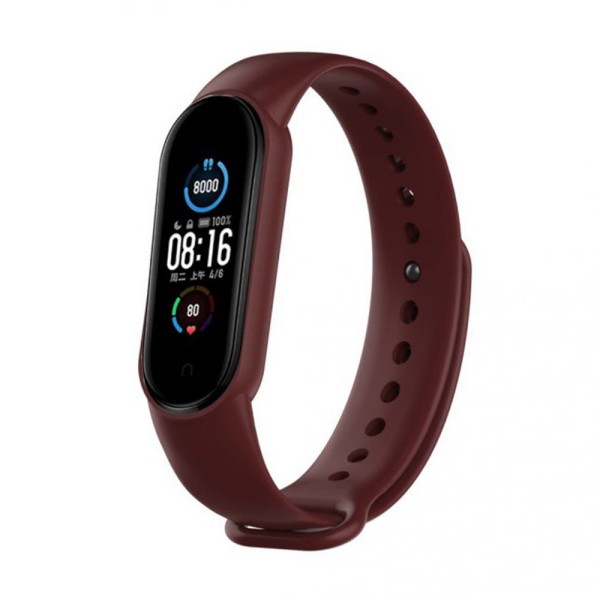 Curea Xiaomi Mi Band 5 / 5 NFC / 6 / 6 NFC / Amazfit Band 5 Techsuit, bordo, W013