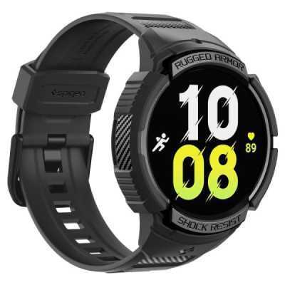 Husa pentru Samsung Galaxy Watch6 44mm + Curea - Spigen Rugged Armor Pro - Black - 3