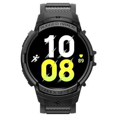 Husa pentru Samsung Galaxy Watch6 44mm + Curea - Spigen Rugged Armor Pro - Black - 5