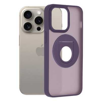 Husa pentru iPhone 15 Pro Max - Techsuit MagSafe Ghost Holder Series - Matte Purple - 2