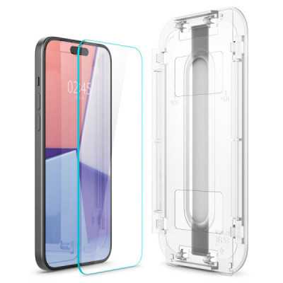 Folie pentru iPhone 15 Plus - Spigen Glas.tR EZ FIT - Clear - 3