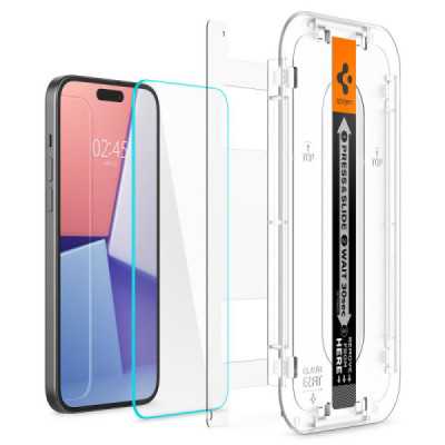 Folie pentru iPhone 15 Plus - Spigen Glas.tR EZ FIT - Clear - 6