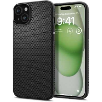 Husa pentru iPhone 15 Plus - Spigen Liquid Air - Matte Black - 1