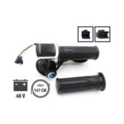 Maneta acceleratie cu display LED si cheie pentru bicicleta si trotineta electrica 48V