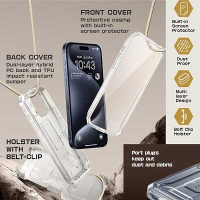 Husa pentru iPhone 15 Pro - Supcase Unicorn Beetle Pro - Clear - 3