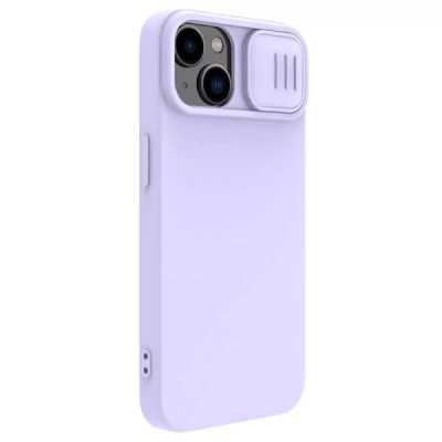 Husa pentru iPhone 15 Plus - Nillkin CamShield Silky MagSafe Silicone - Misty Purple - 6