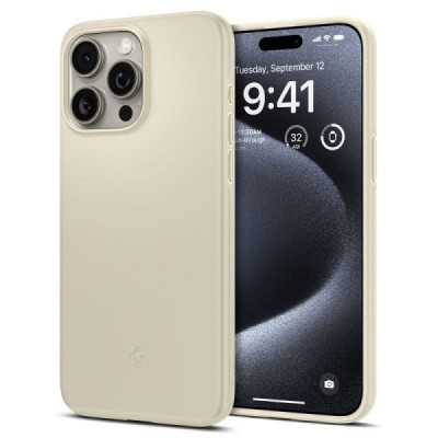 Husa pentru iPhone 15 Pro - Spigen Thin Fit - Mute Beige - 1