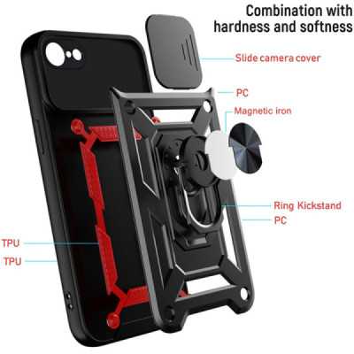 Husa pentru iPhone 7 / 8 / SE 2, SE 2020 / SE 3, SE 2022 - Techsuit CamShield Series - Black - 6