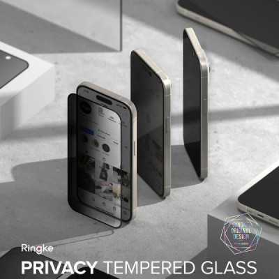 Folie pentru iPhone 15 - Ringke Cover Display Tempered Glass - Privacy - 2