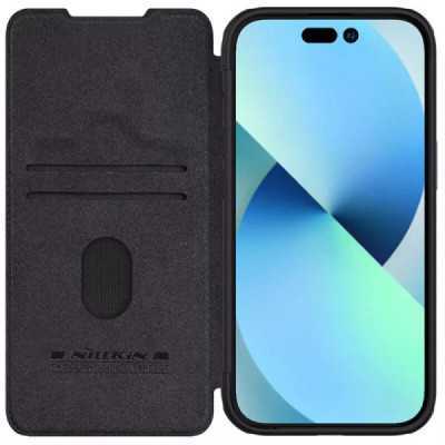 Husa pentru iPhone 15 Plus - Nillkin QIN Leather Case - Black - 2