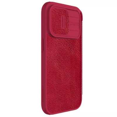 Husa pentru iPhone 15 Pro Max - Nillkin QIN Pro Leather Case - Red - 5