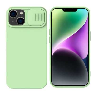 Husa pentru iPhone 15 - Nillkin CamShield Silky MagSafe Silicone - Mint Green - 1