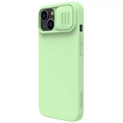 Husa pentru iPhone 15 - Nillkin CamShield Silky MagSafe Silicone - Mint Green - 4