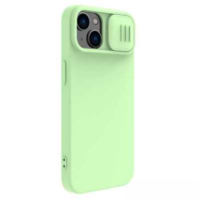 Husa pentru iPhone 15 - Nillkin CamShield Silky MagSafe Silicone - Mint Green - 6