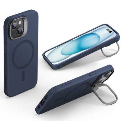 Husa pentru iPhone 15 Plus - ESR Cloud Soft HaloLock Kickstand - Dark Blue - 2