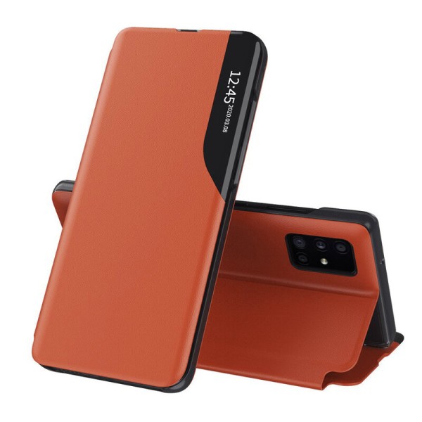 Husa Samsung Galaxy A51 4G Eco Leather View Flip Tip Carte - Portocaliu