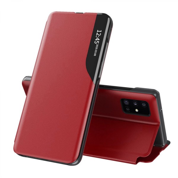 Husa Samsung Galaxy A51 4G Eco Leather View Flip Tip Carte - rosu