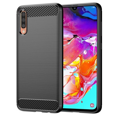 Husa Samsung Galaxy A70, A70s Techsuit Carbon Silicone, negru - 6
