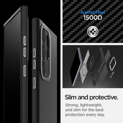 Husa Samsung Galaxy S24 Ultra Spigen Enzo Aramid, negru - 5