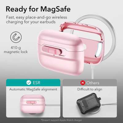 Husa pentru Apple AirPods Pro 1 / 2 - ESR Pulse Magnetic HaloLock - Pink - 4