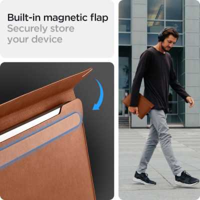 Husa pentru Laptop 13-14" - Spigen Valentinus Sleeve - Classic Brown - 9