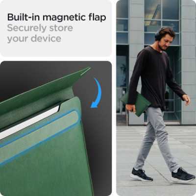 Husa pentru Laptop 13-14" - Spigen Valentinus Sleeve - Jeju Green - 9