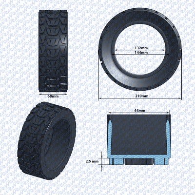 Cauciuc offroad trotineta electrica 8.5 X 3 compatibil KugooKirin G2/G2 PRO - 2