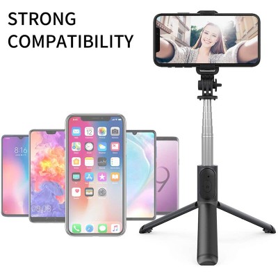 Selfie stick trepied, telecomanda Bluetooth Techsuit Q01, 101cm, negru - 2 Selfie stick trepied, telecomanda Bluetooth Techsuit Q01, 101cm, negru - 2