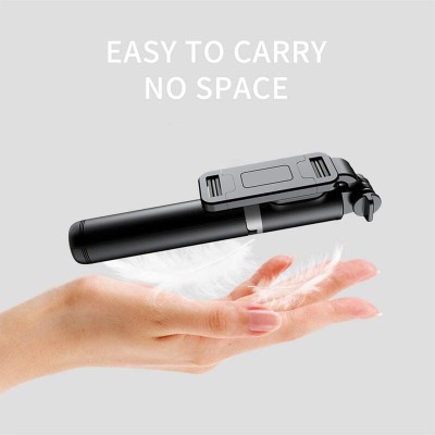 Selfie stick trepied, telecomanda Bluetooth Techsuit Q01, 101cm, negru - 3 Selfie stick trepied, telecomanda Bluetooth Techsuit Q01, 101cm, negru - 3