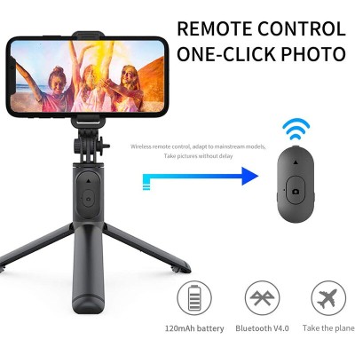 Selfie stick trepied, telecomanda Bluetooth Techsuit Q01, 101cm, negru - 5 Selfie stick trepied, telecomanda Bluetooth Techsuit Q01, 101cm, negru - 5