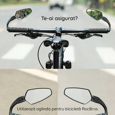 Oglinda pentru Bicicleta - RockBros 360 Adjustable Angle (FK-212) - negru - 4