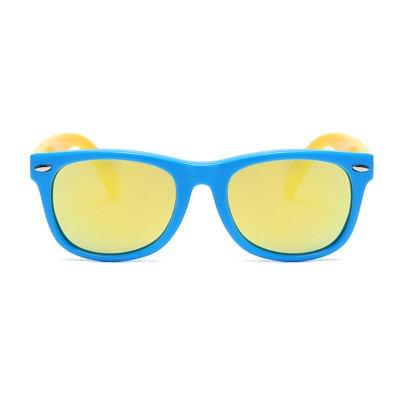 Ochelari de soare pentru copii Techsuit D802, galben / albastru - 1 Ochelari de soare pentru copii Techsuit D802, galben / albastru - 1