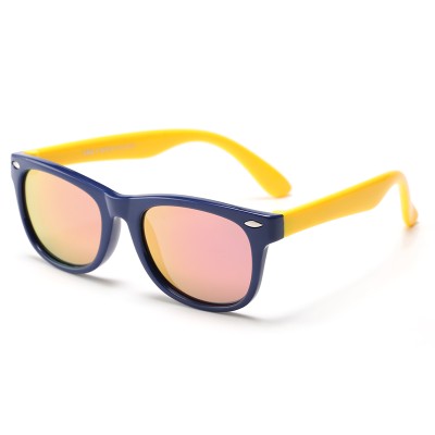 Ochelari de soare pentru copii Techsuit D802, galben / bleumarin - 1 Ochelari de soare pentru copii Techsuit D802, galben / bleumarin - 1
