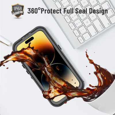 Husa pentru iPhone 14 Pro - ShellBox Waterproof IP68 Case - Black - 3