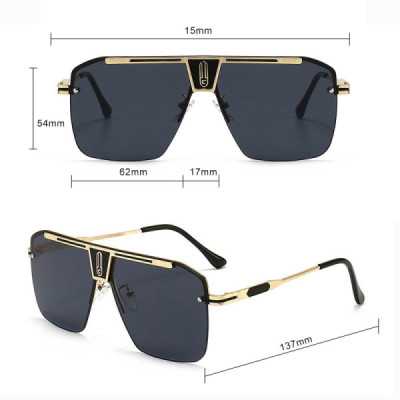 Ochelari de Soare pentru Barbati - Techsuit (2576) - Gold / Black Gray - 7