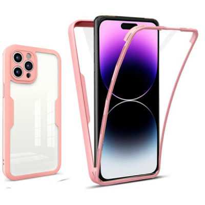 Husa pentru iPhone 14 Pro Max + Folie - Techsuit ColorVerse 360 Series - Pink - 1