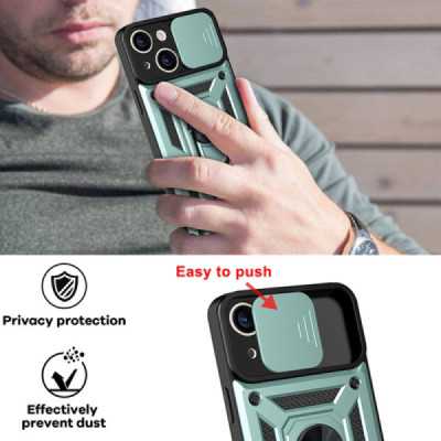 Husa pentru iPhone 13 - Techsuit CamShield Series - Green - 4