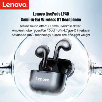 Casti Fara Fir, Wireless, Half-In-Ear - Lenovo LivePods (LP40) - White - 3